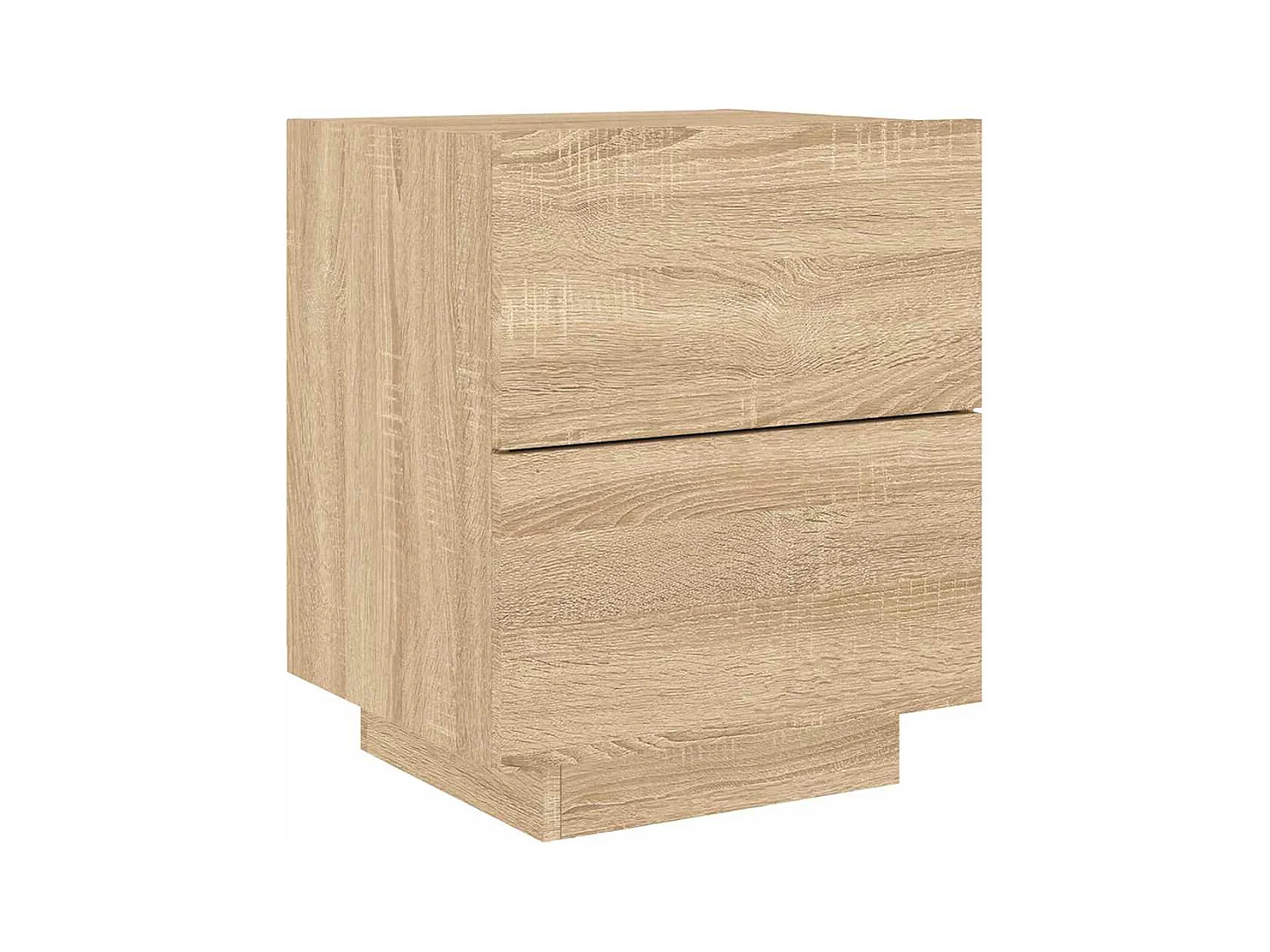 Mesita de noche | Mesilla de noche con luces LED madera de ingeniería roble Sonoma