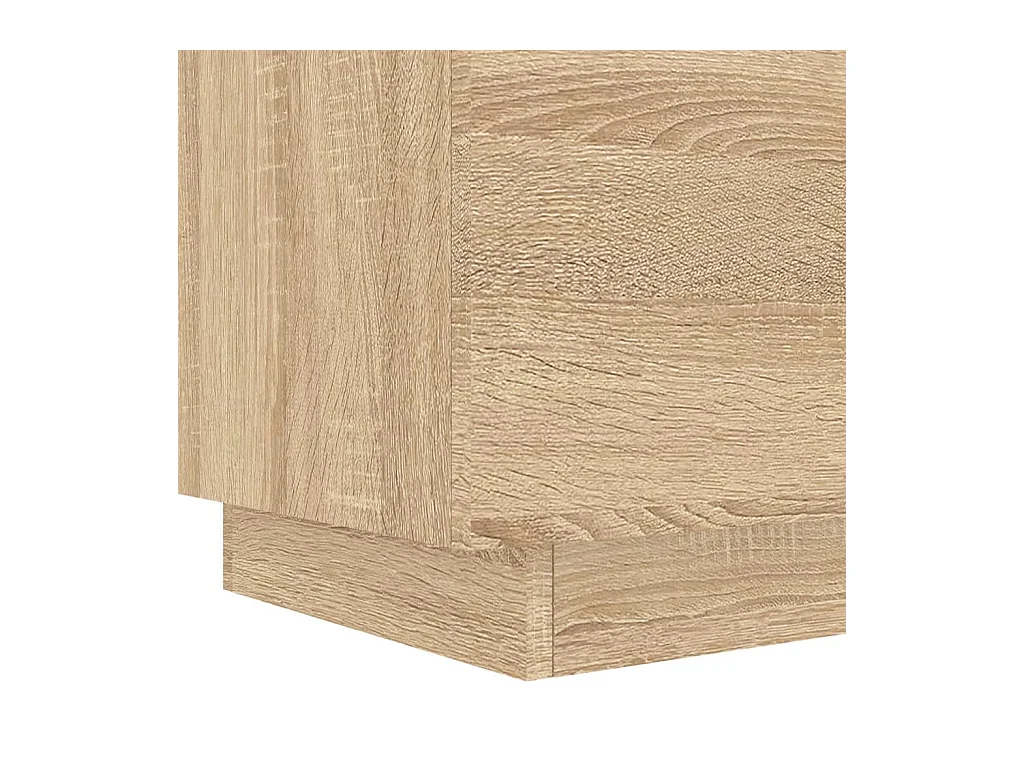 Mesita de noche | Mesilla de noche con luces LED madera de ingeniería roble Sonoma