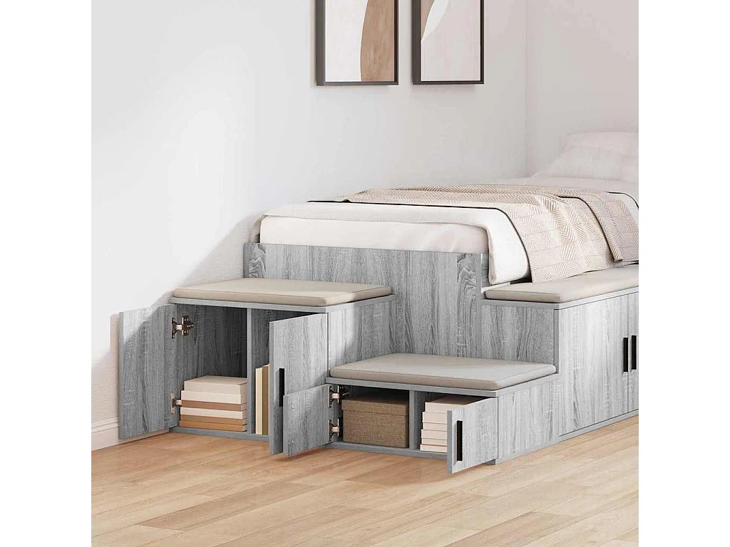 Mueble de almacenaje | Cabinete de Noche | Mesa auxiliar Gris sonoma 103x41x40 cm