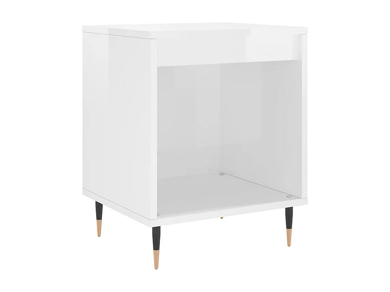 Nachtkastje | Bijzettafel Modern | Opbergkastje 40x35x50 cm bewerkt hout hoogglans wit