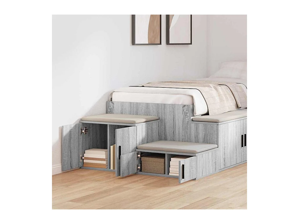 Table de chevet-Table d'appoint-Table de nuit Sonoma gris 127x41x40 cm