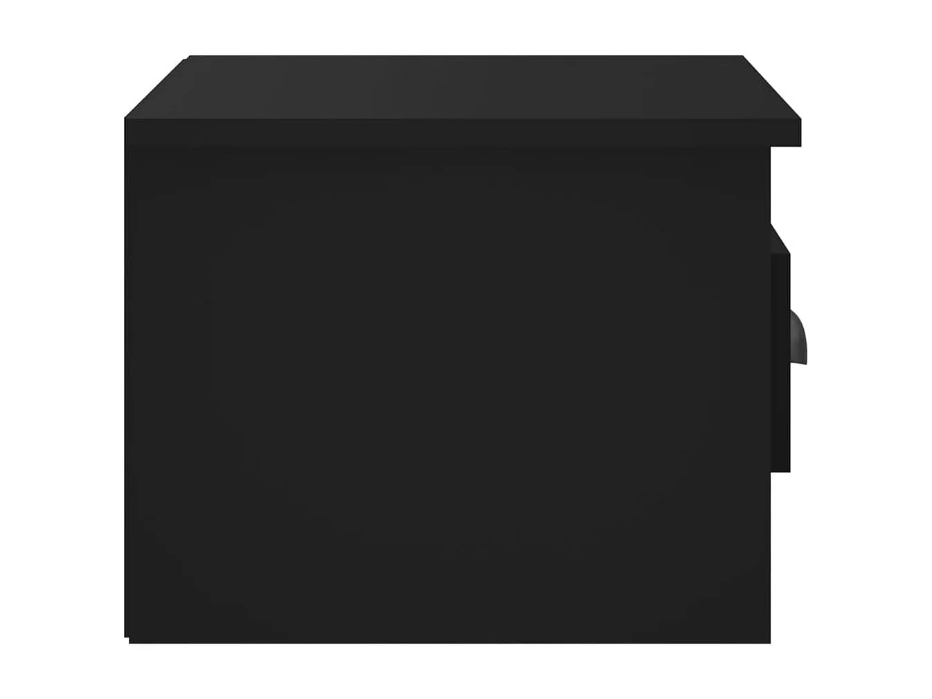 Mesita de noche | Mesilla de noche de pared negro 41,5x36x28 cm