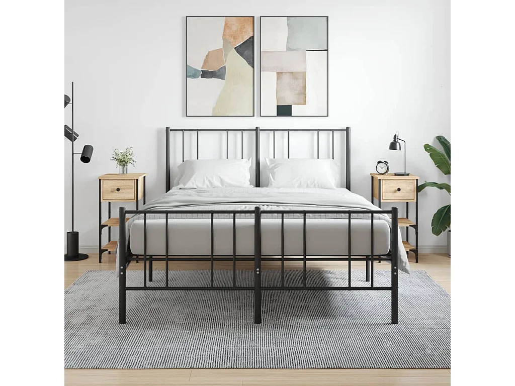 Nachttisch 2er Set-Beistelltisch-Nachttischkommode Sonoma-Eiche 34x36x70 cm Holzwerkstoff SHL31199