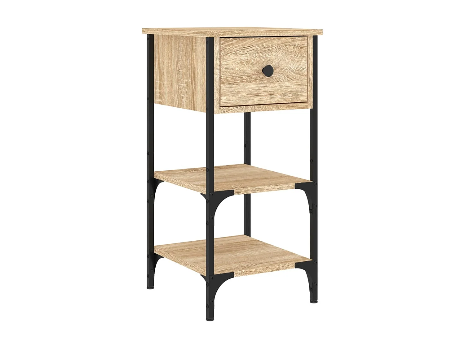 Nachttisch 2er Set-Beistelltisch-Nachttischkommode Sonoma-Eiche 34x36x70 cm Holzwerkstoff SHL31199