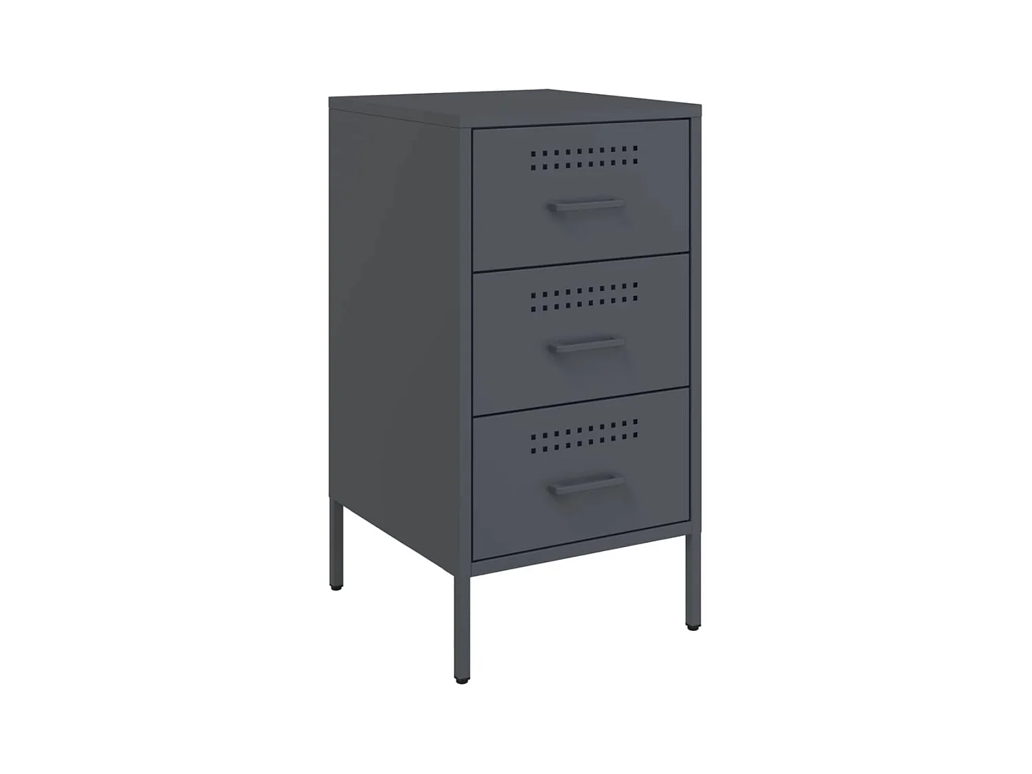 Tables de chevet lot de 2 avec tiroirs anthracite 36x39x68 cm acier