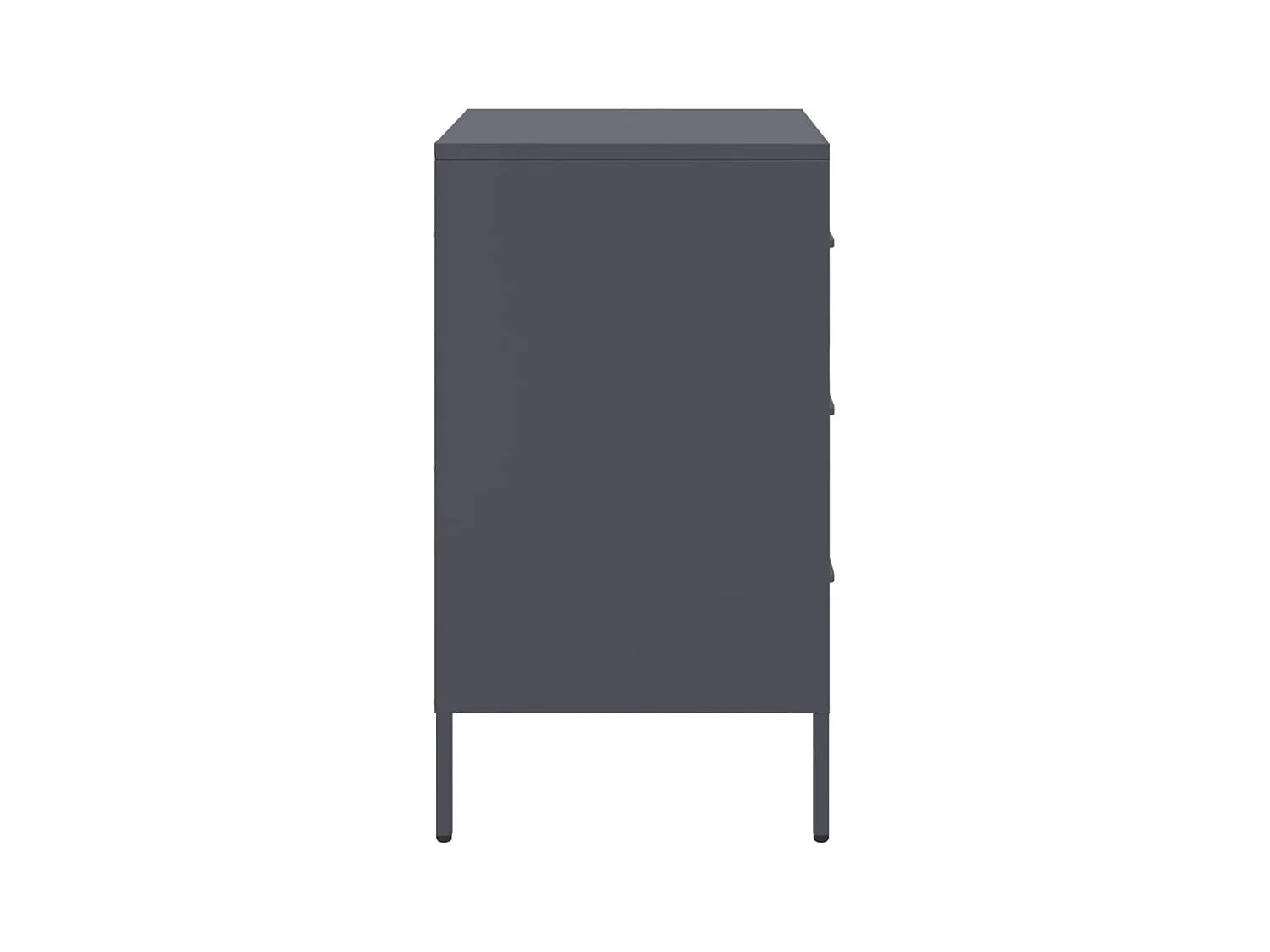 Tables de chevet lot de 2 avec tiroirs anthracite 36x39x68 cm acier