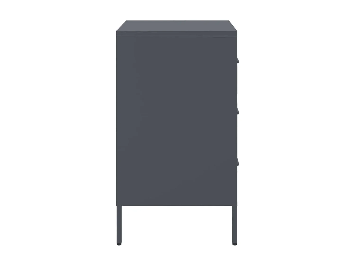 Nachttisch 2er Set-Beistelltisch-Nachttischkommode Anthrazit 36x39x68 cm Stahl SHL53685