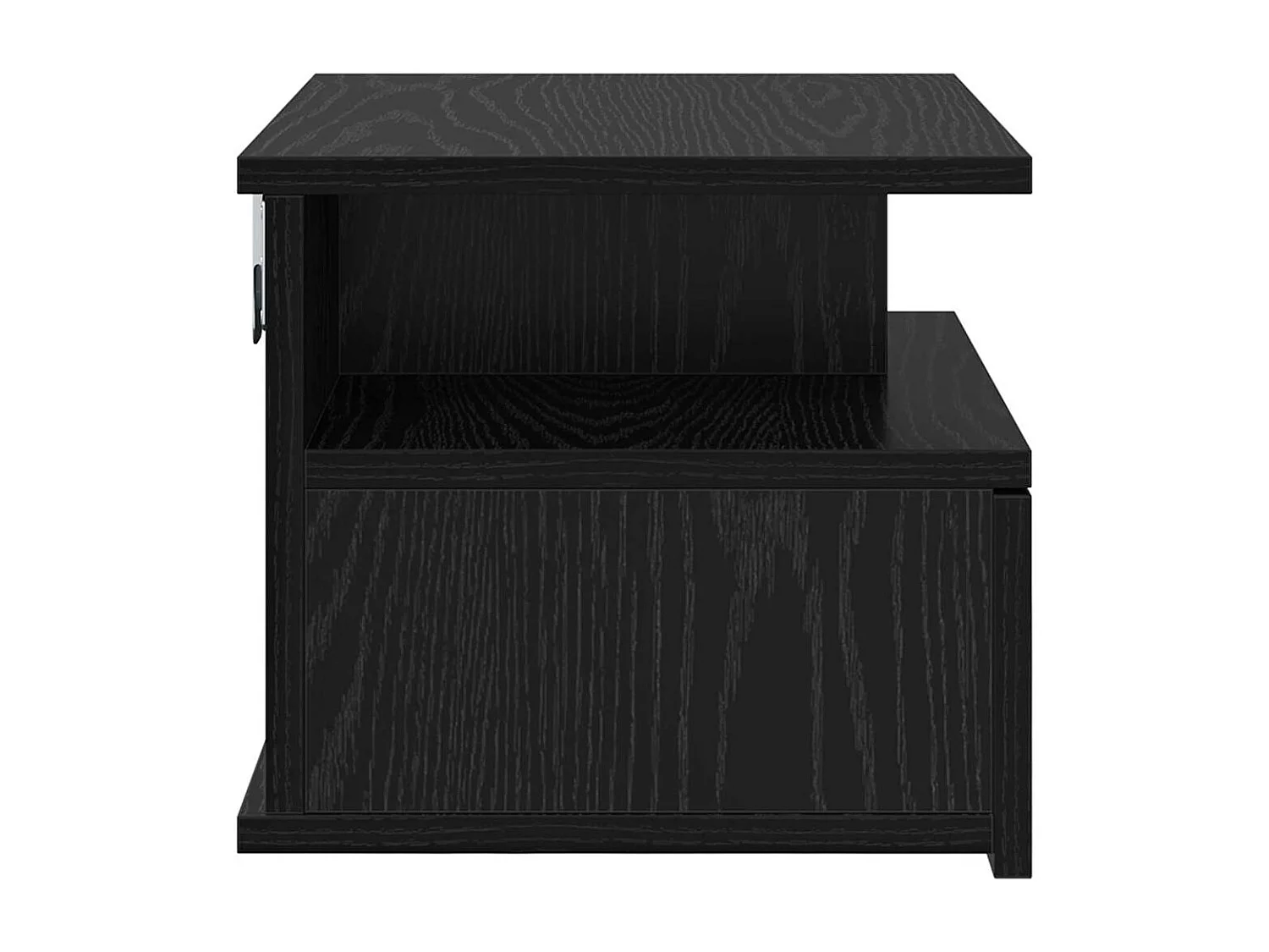 Mesita de noche | Mesa auxiliar Flotante con cajón Roble negro 40x31x27 cm