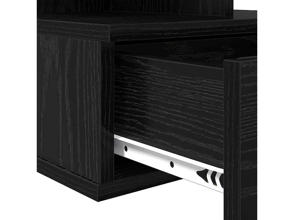 Mesita de noche | Mesa auxiliar Flotante con cajón Roble negro 40x31x27 cm