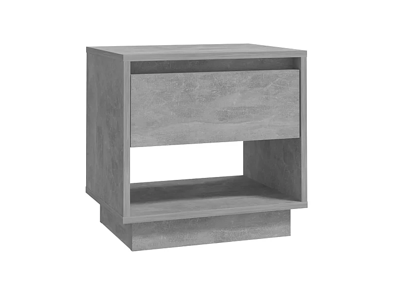 Mesa de Cabeceira | Criado-mudo Moderno 45x34x44cm derivados madeira cinzento cimento