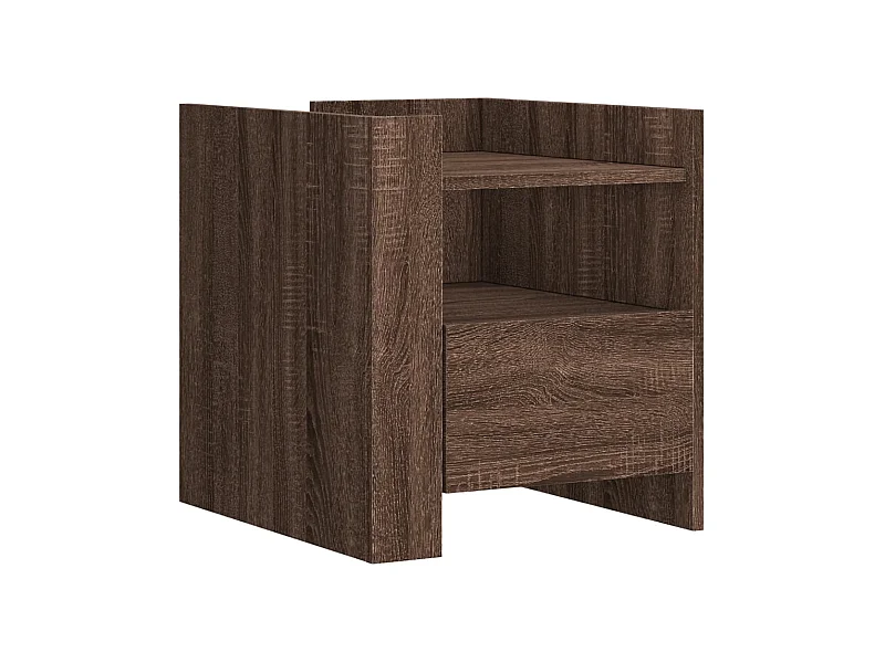 Table de chevet-Table d'appoint Compartiments ouverts chêne marron 45x50x50 cm bois d’ingénierie