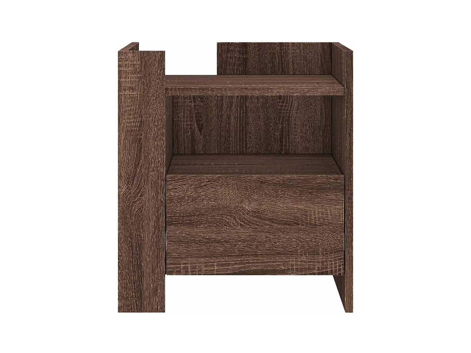 Table de chevet-Table d'appoint Compartiments ouverts chêne marron 45x50x50 cm bois d’ingénierie