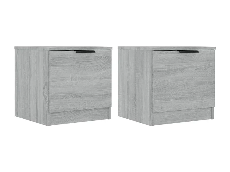 Nachttisch 2er Set-Beistelltisch-Nachttischkommode Grau Sonoma 40x39x40 cm SHL41807