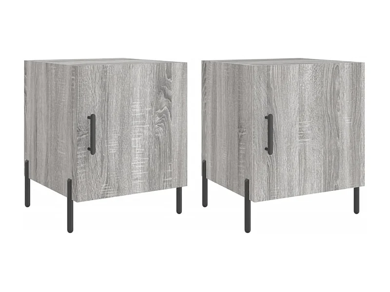Lot de 2 Tables de chevet avec rangement sonoma gris 40x40x50cm bois d'ingénierie