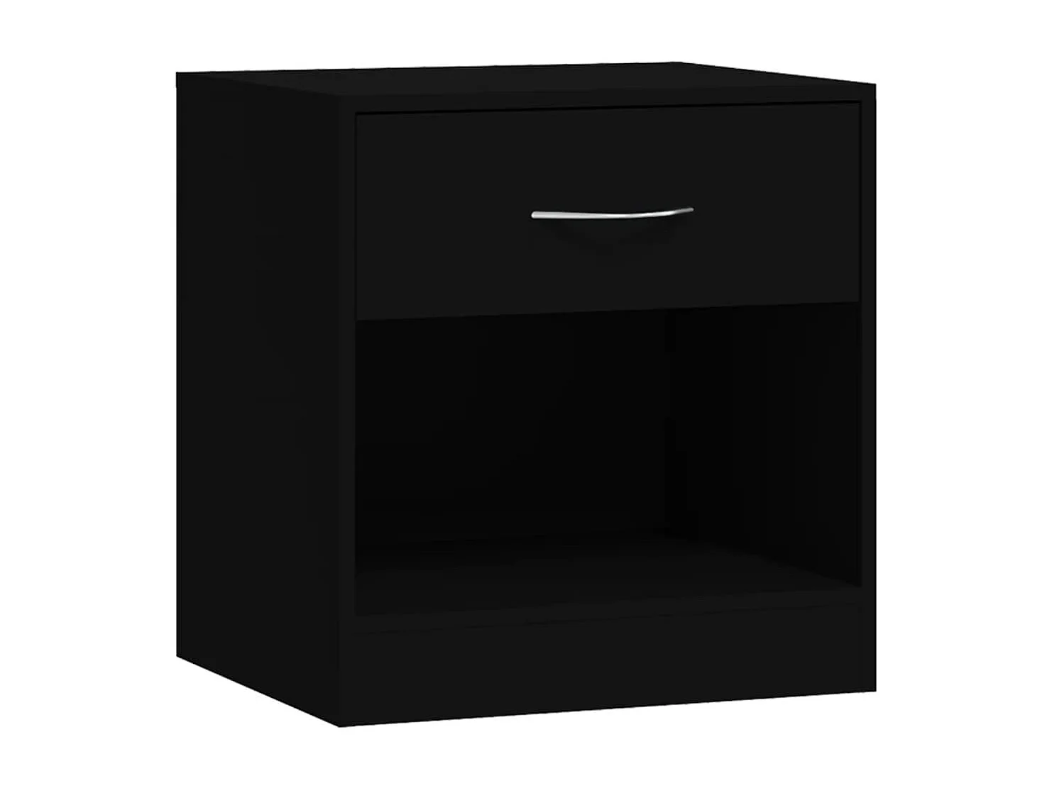 Nachttisch 2er Set-Beistelltisch mit Schublade Schwarz SHL64098