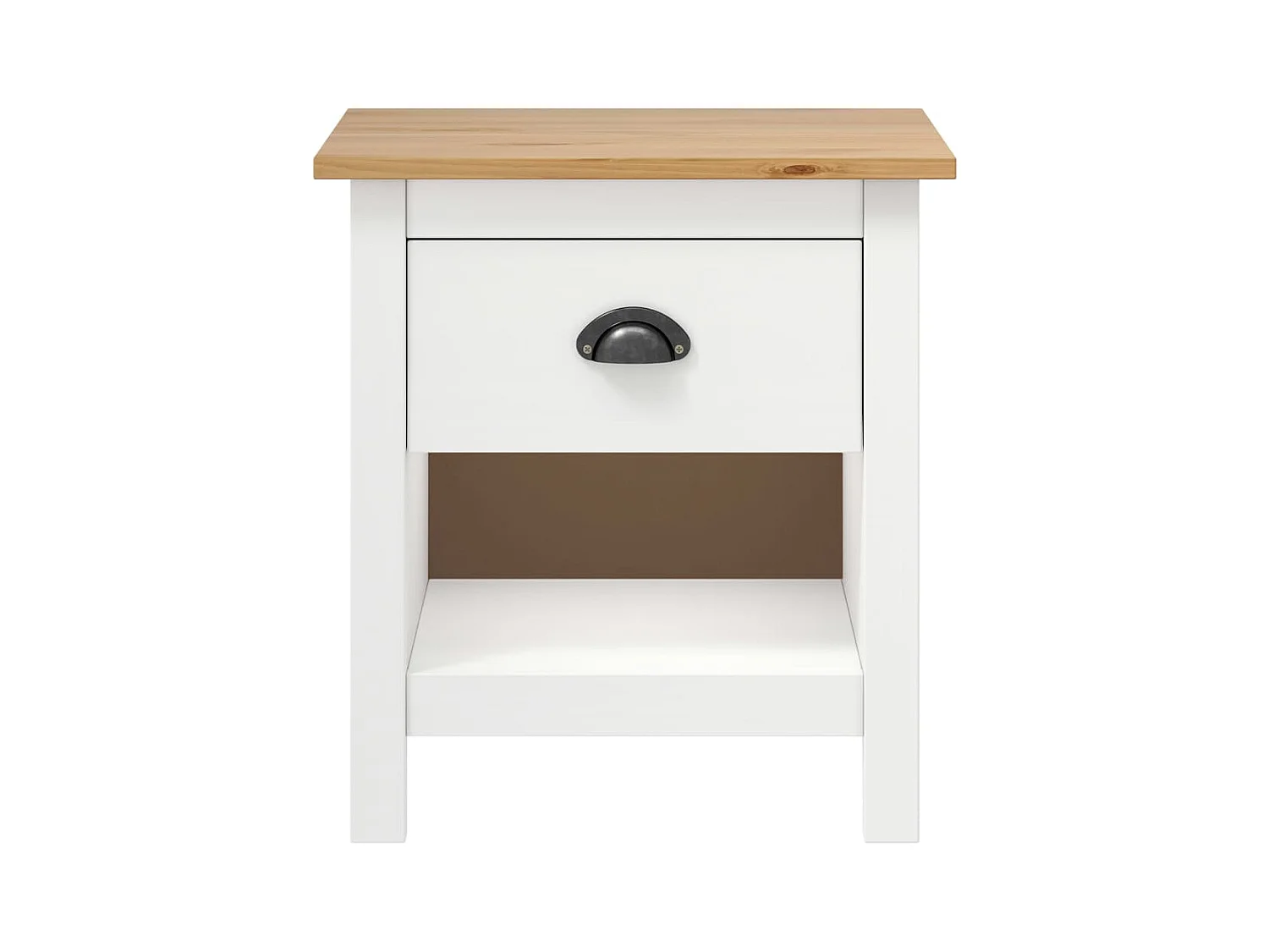 Mesa de Cabeceira Moderna Hill 2 peças 46x35x49.5cm pinho maciço