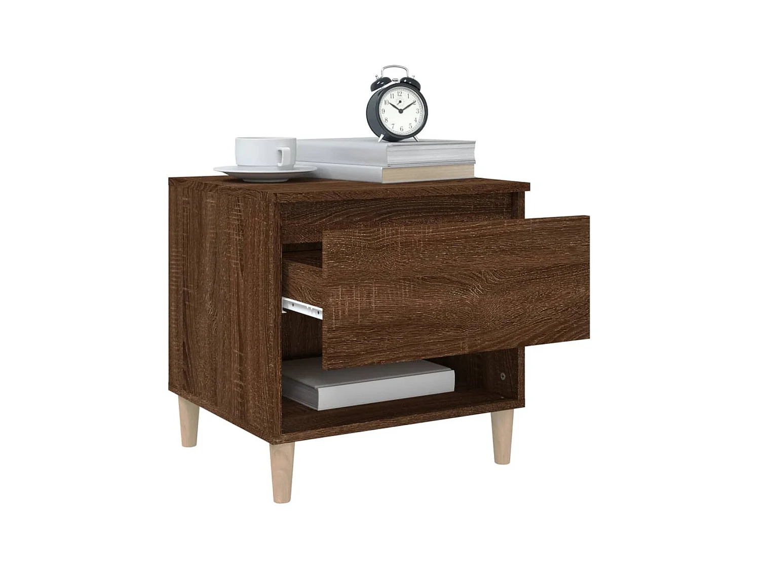 Tables de chevet lot de 2 avec rangement Chêne brun 50x46x50 cm Bois d'ingénierie