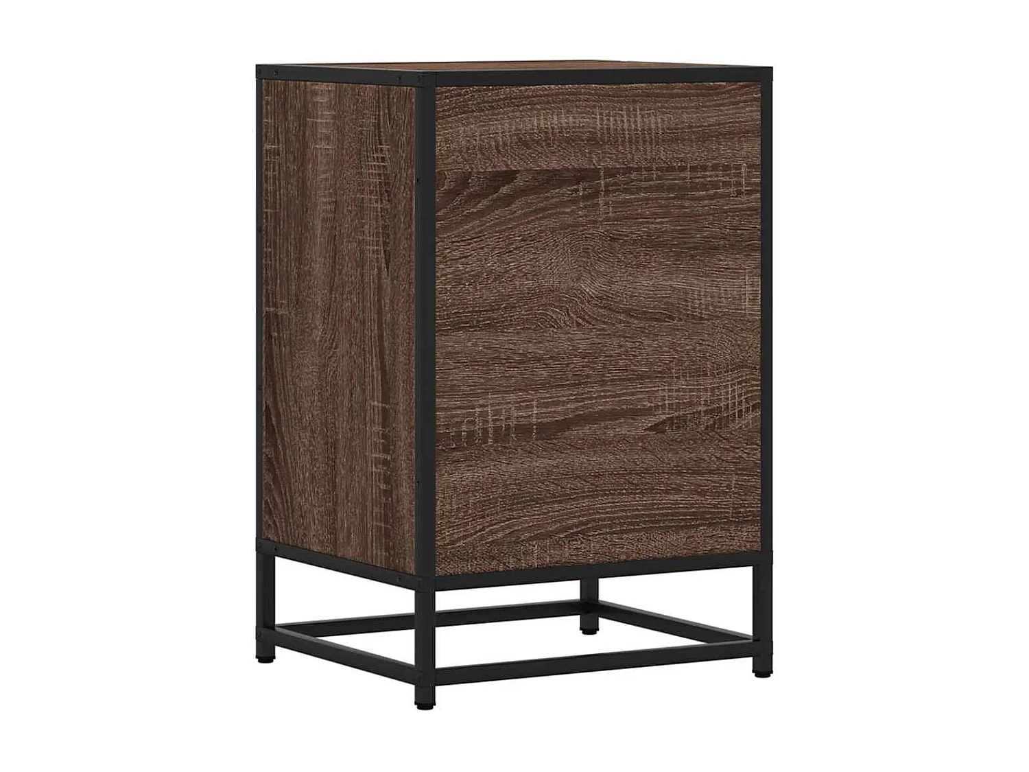 Nachttisch-Beistelltisch Braun Eichen-Optik 40x34,5x60cm Holzwerkstoff Metall SHL59022