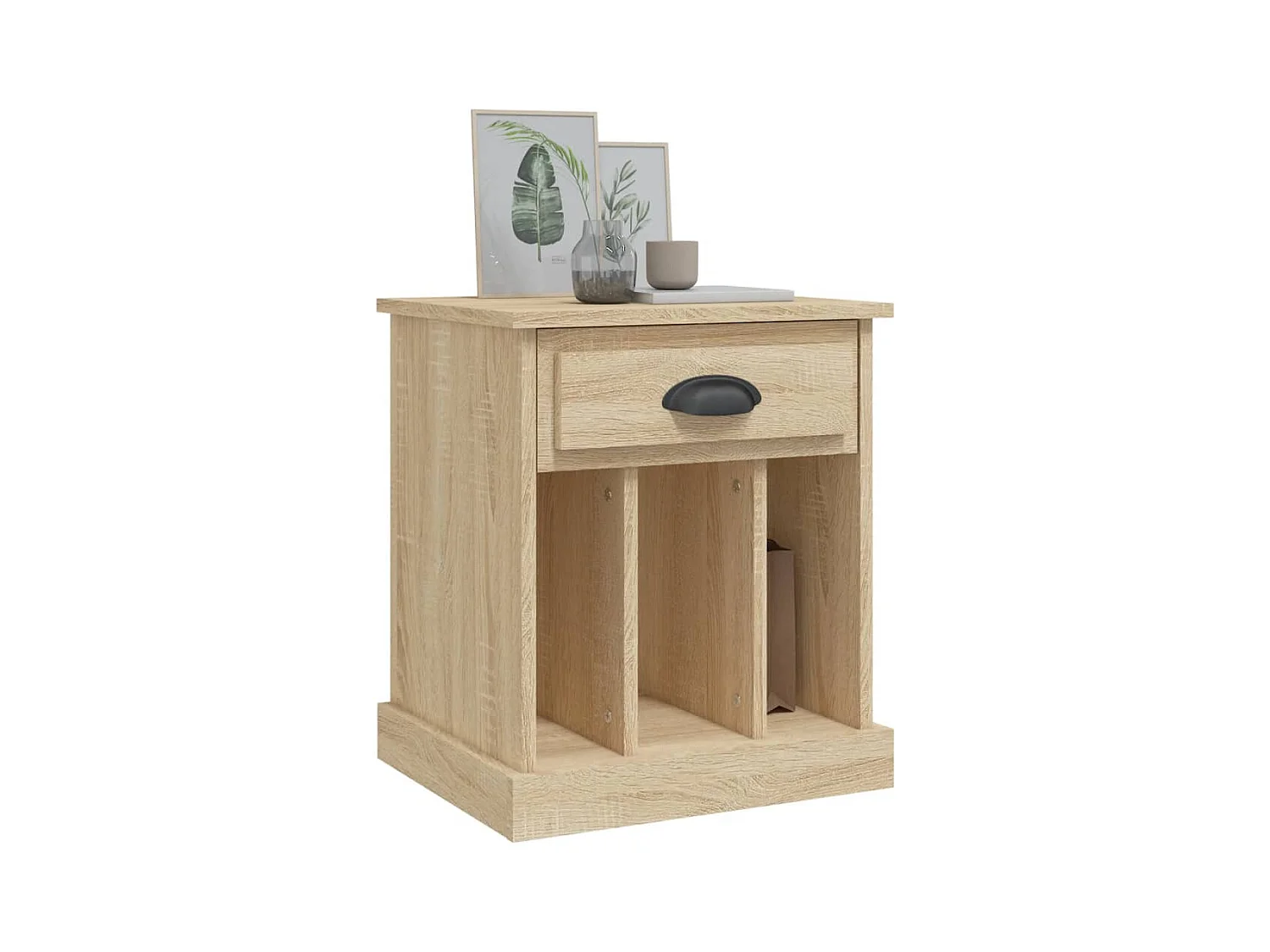 Lot de 2 Tables de chevet avec compartiments ouverts chêne sonoma 43x36x50 cm