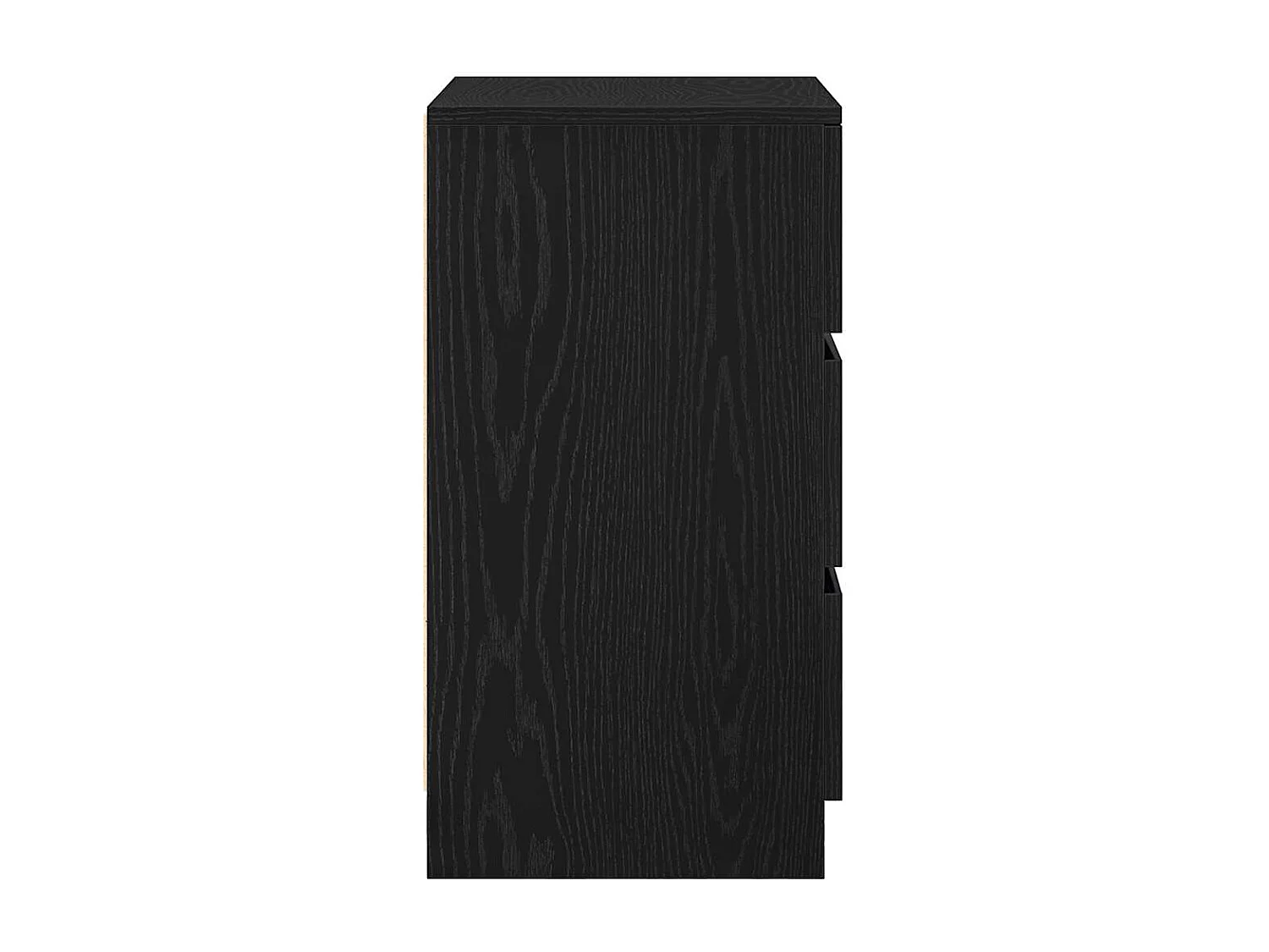 Pack 2 uds Mesilla de noche | Mesitas de noche con 3 cajones Negro 39x35x65 cm