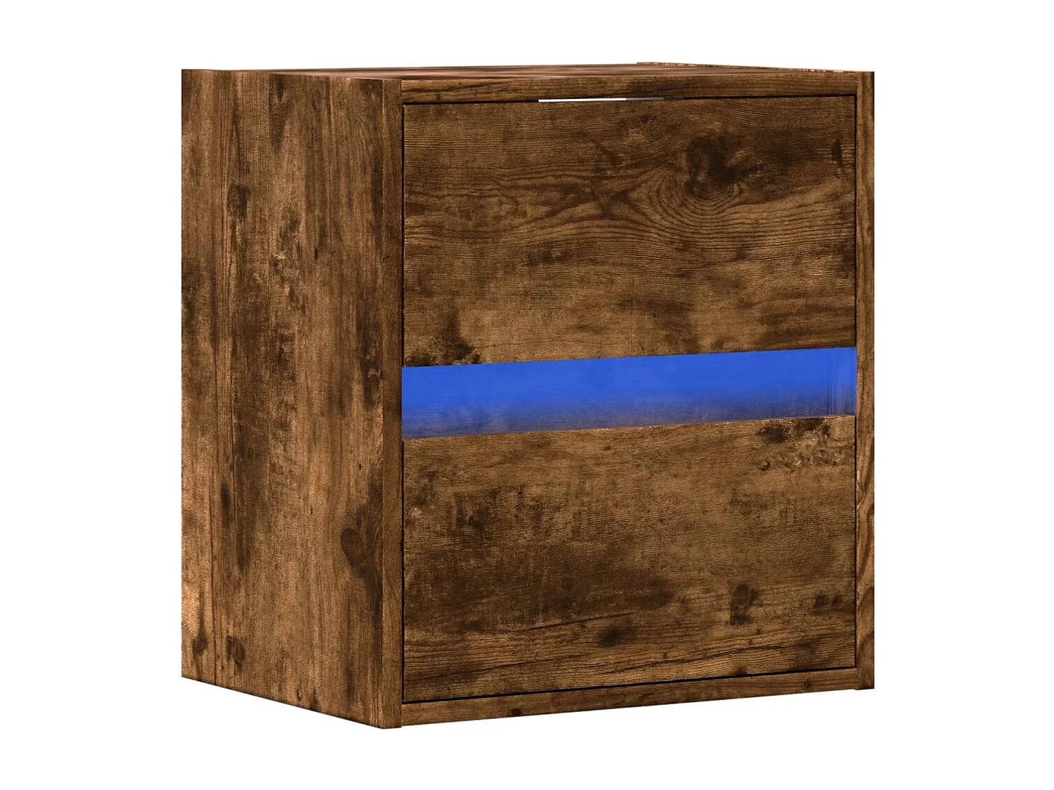 Nachttisch hängend | Wand-Nachttisch mit LED-Leuchten Räuchereiche SHL60033