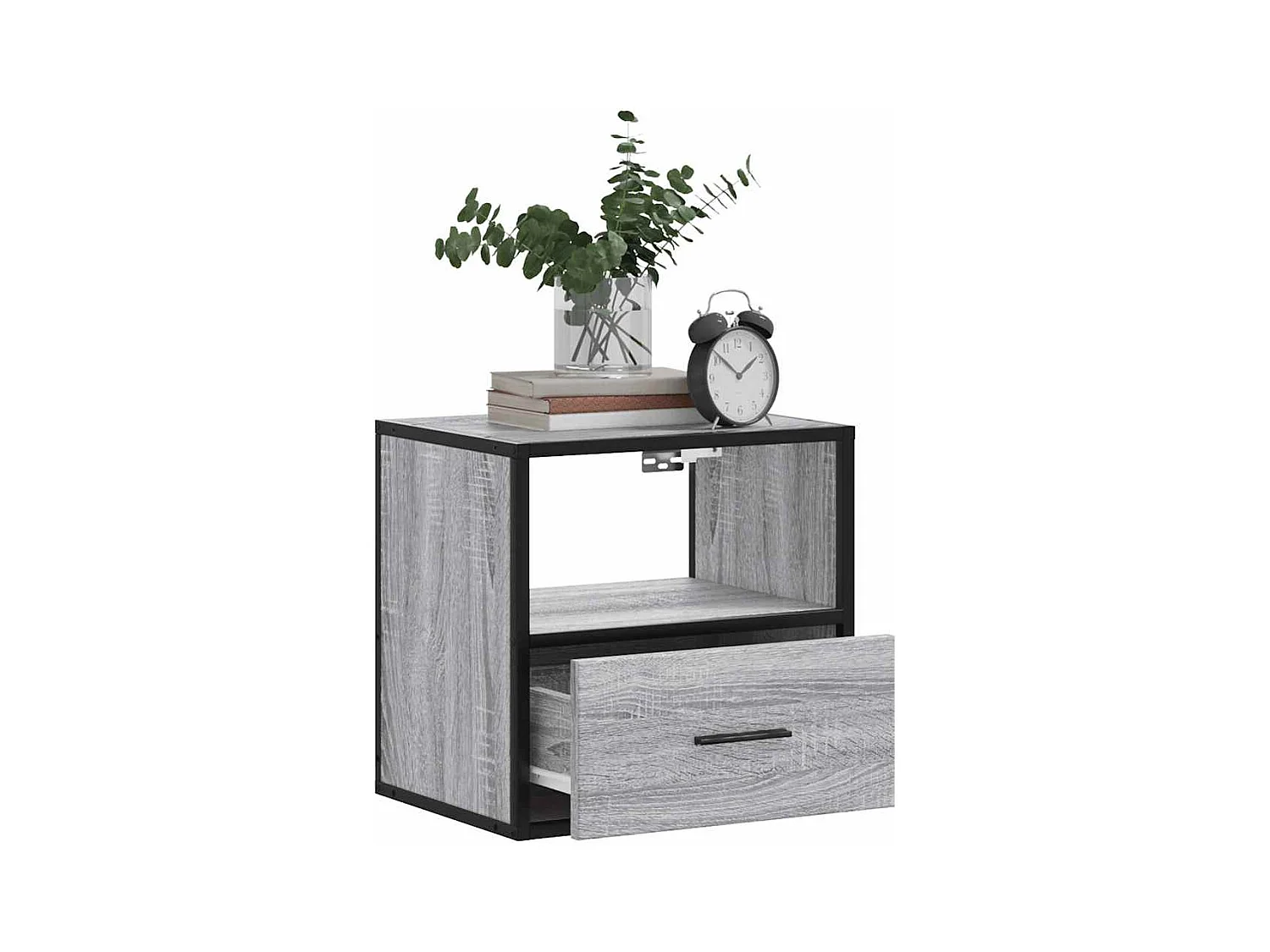 Mesitas de noche | Mesilla de noche de pared 2 unidades gris sonoma 40x31x39,5 cm