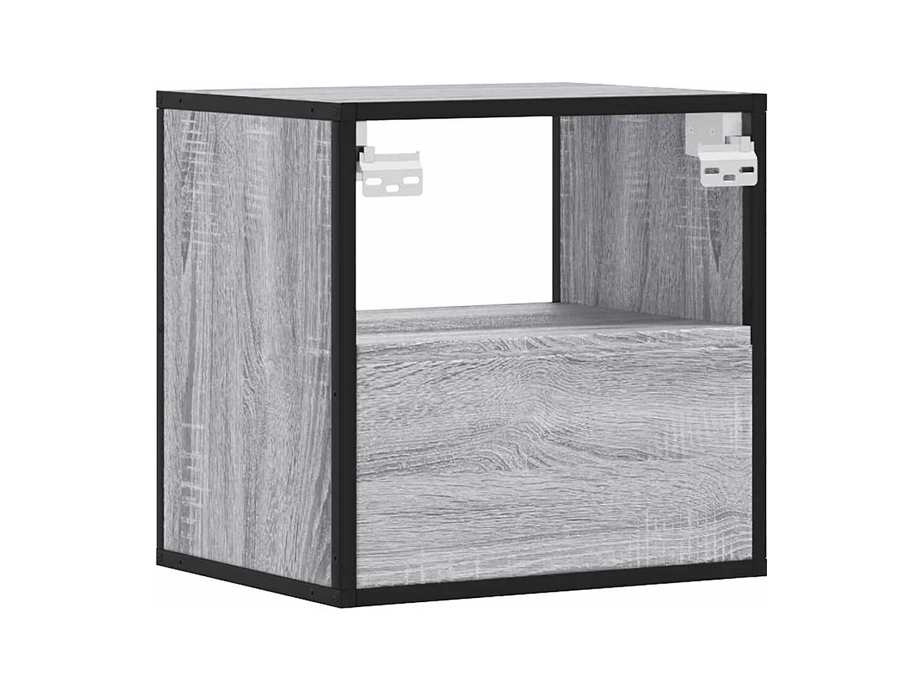 Mesitas de noche | Mesilla de noche de pared 2 unidades gris sonoma 40x31x39,5 cm