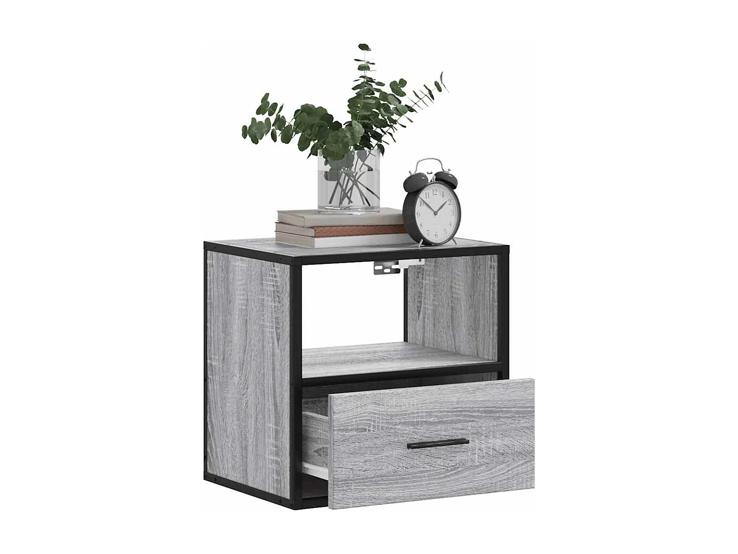 Nachttisch hängend 2er Set | Wand-Nachttische Grau Sonoma 40x31x39,5 cm SHL10017