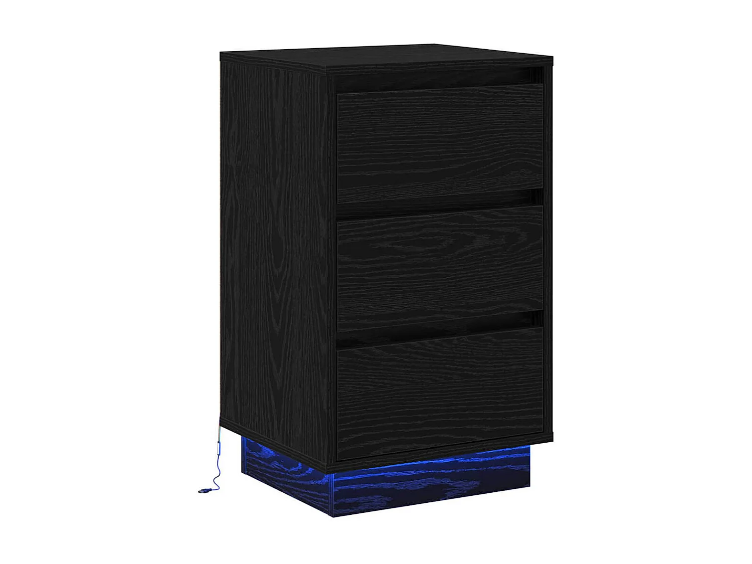 Table de chevet-Table d'appoint avec Noir 39x34,5x65 cm Bois d'ingénierie