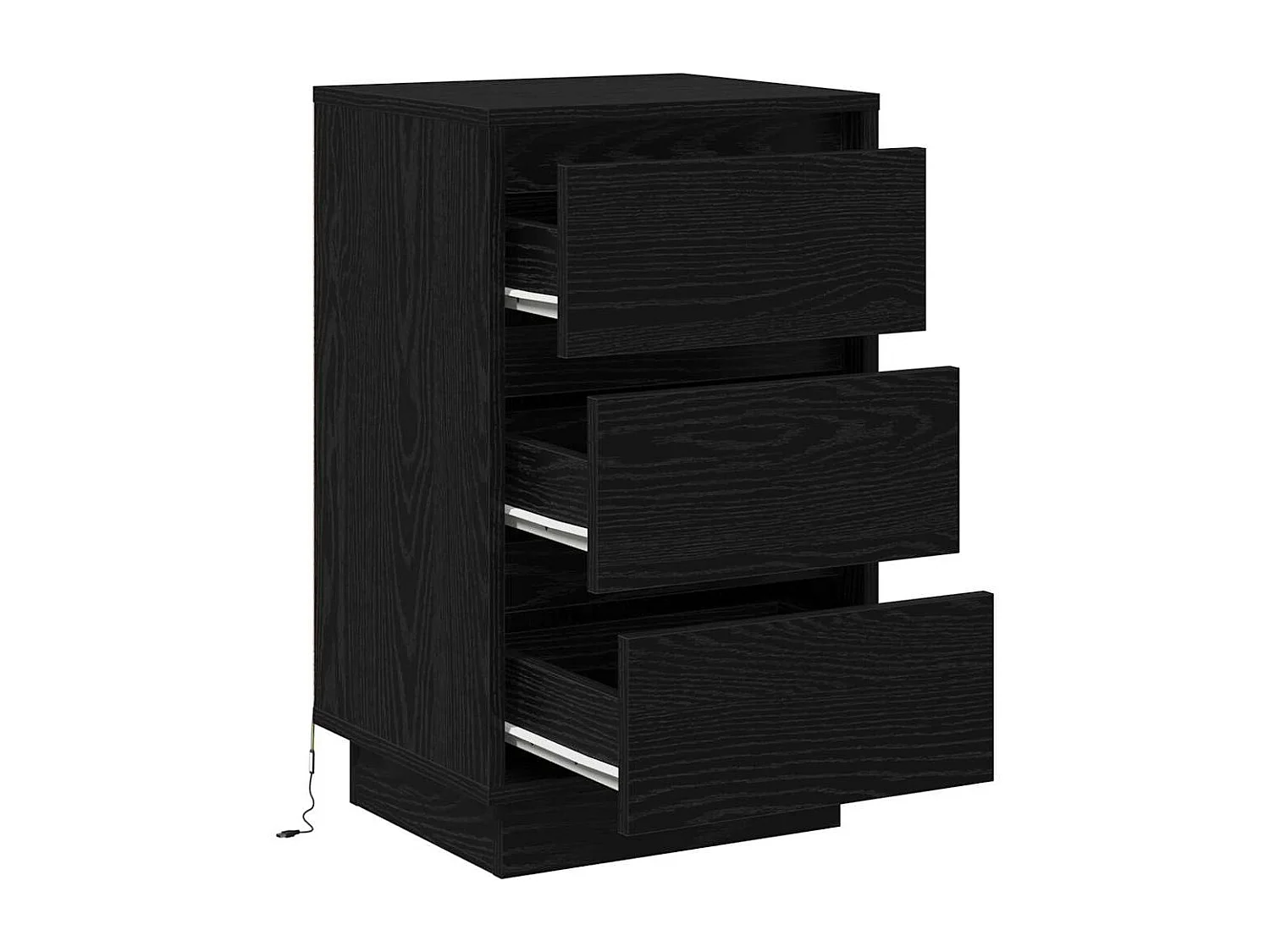 Table de chevet-Table d'appoint avec Noir 39x34,5x65 cm Bois d'ingénierie