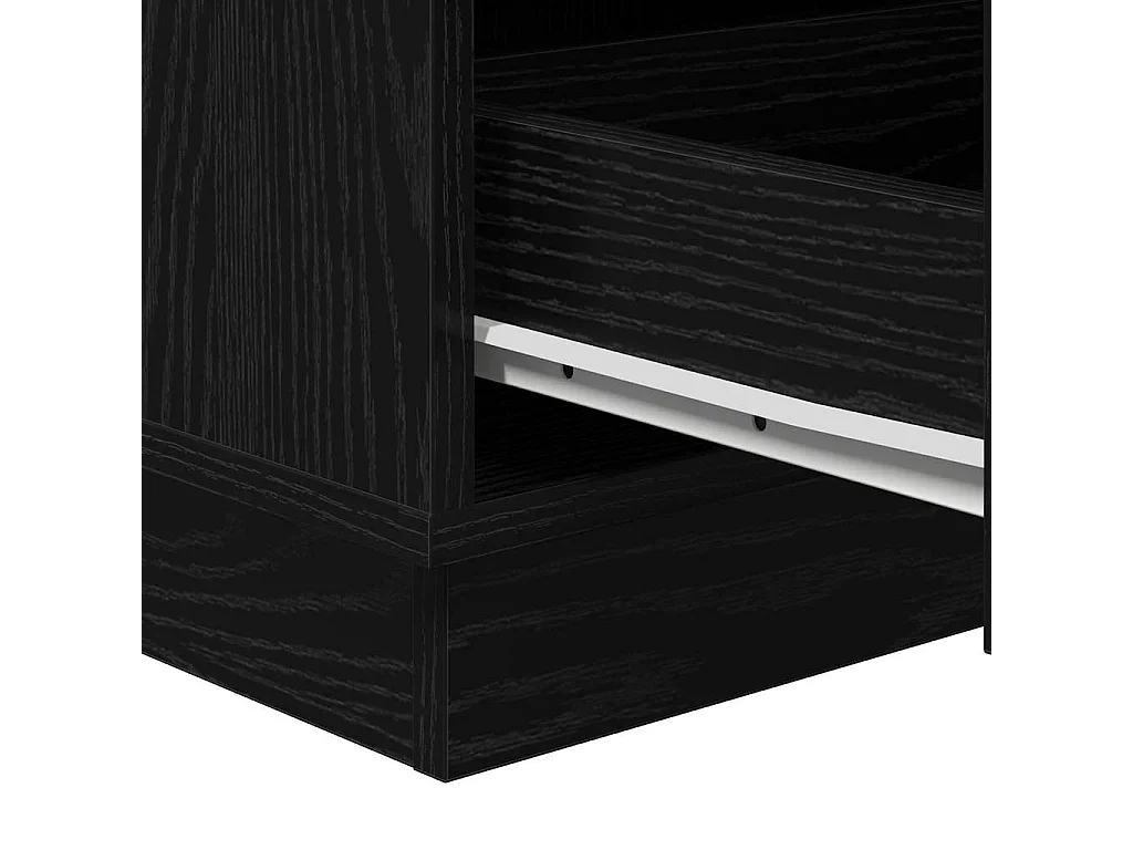 Nachttisch-Beistelltisch Schwarz Eichen-Optik 39 x 34,5 x 65 cm Holzwerkstoff SHL57757