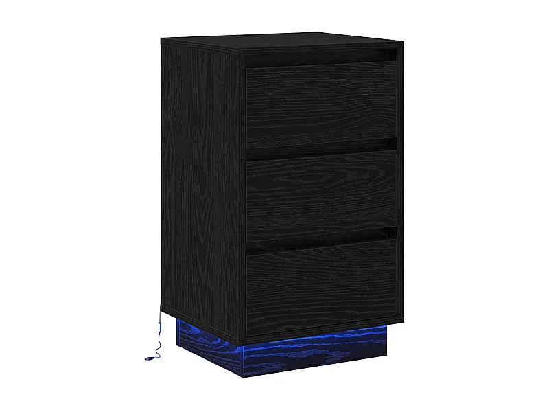 Table de chevet-Table d'appoint avec Noir 39x34,5x65 cm Bois d'ingénierie