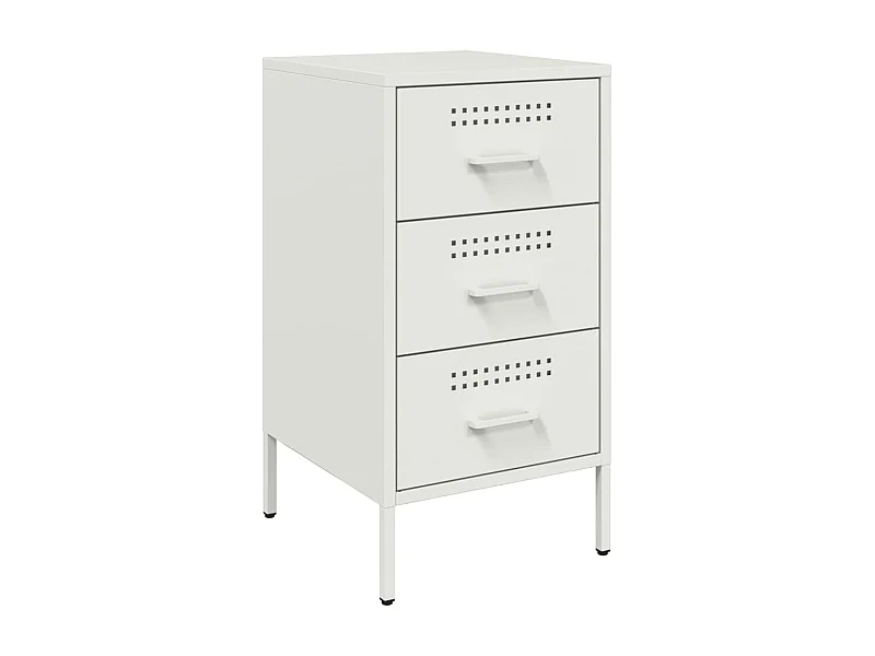 Table de chevet Étroite-Table d'appoint-Table de nuit blanc 36x39x68 cm acier