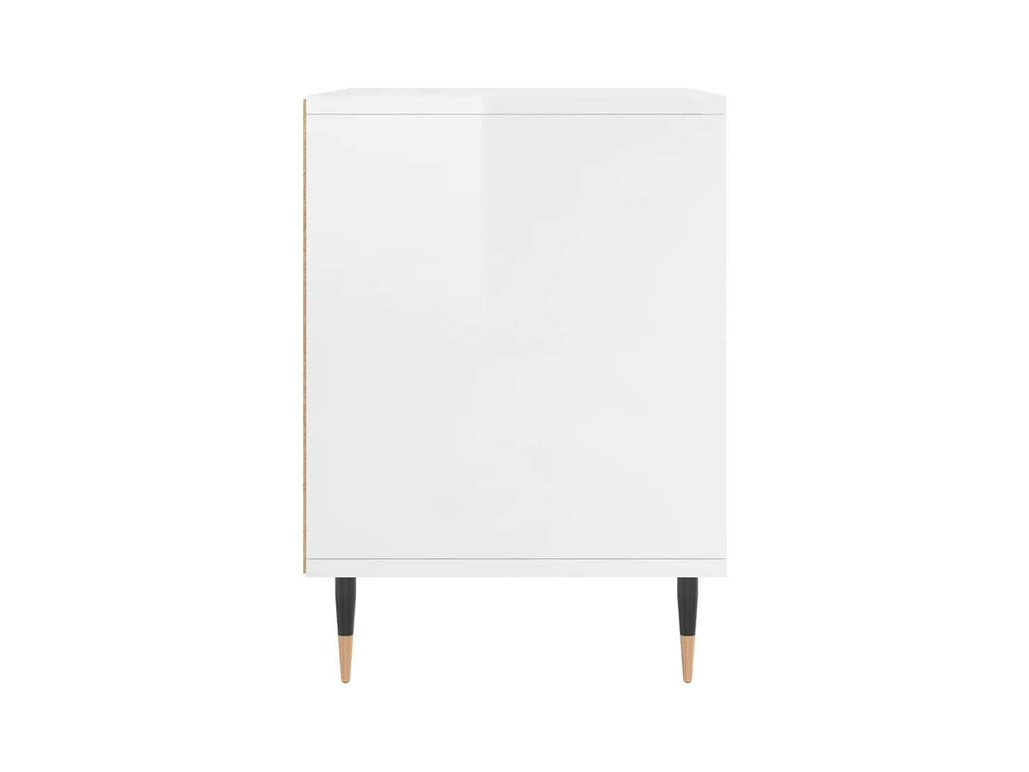 Pack de 2 Mesitas de noche | Mesilla de noche madera ingeniería blanco brillo 40x35x50 cm