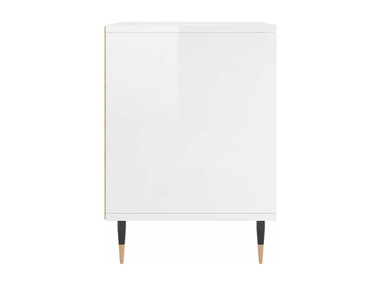 Nachttisch 2er Set-Beistelltisch-Nachttischkommode Hochglanz-Weiß 40x35x50 cm Holzwerkstoff SHL37778