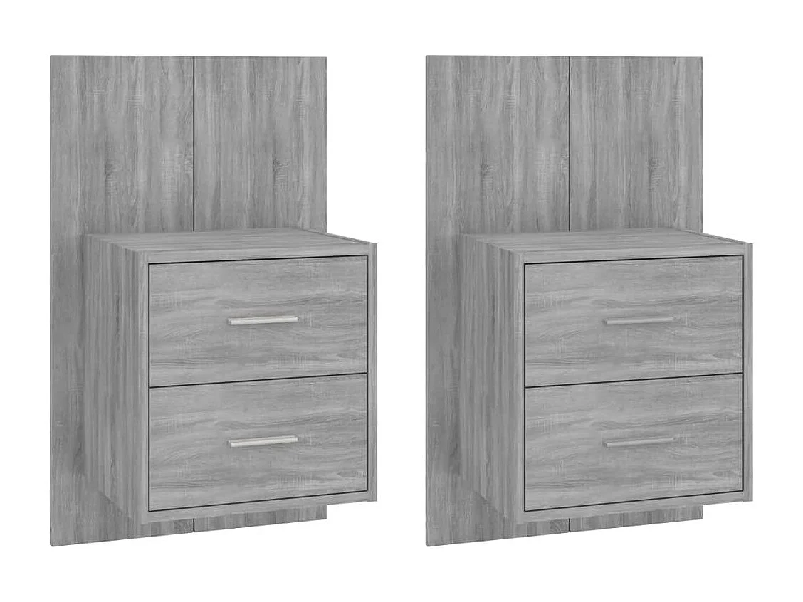 Nachttisch hängend 2er Set | Wand-Nachttische Grau Sonoma SHL92673