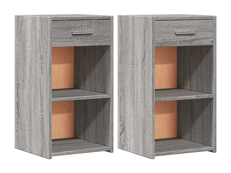 Mesitas de noche | Mesilla de noche 2 uds madera ingeniería gris Sonoma 35x34x65 cm