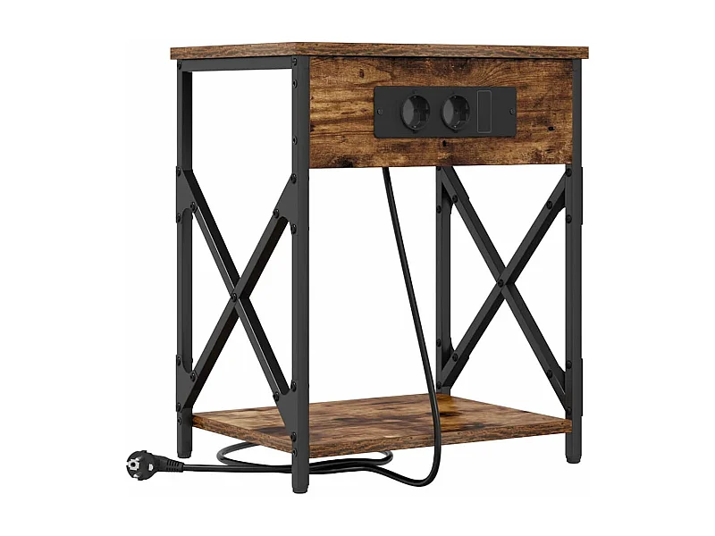 Table de chevet-Table d'appoint Chêne fumé 41x31x51 cm Bois d'ingénierie