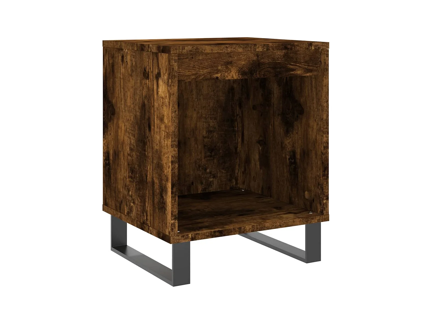 Pack de 2 Mesitas de noche | Mesilla de noche madera ingeniería roble ahumado 40x35x50 cm