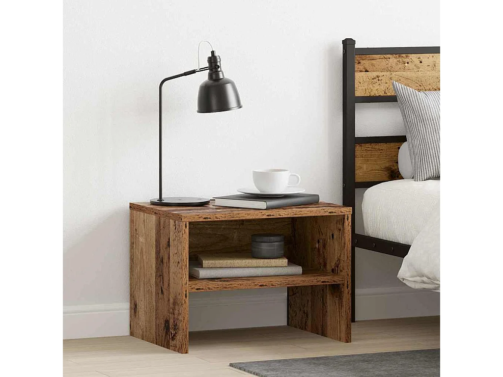 Mesita de Noche | Mesa auxiliar | Armario de Noche 2 uds. Madera vieja 40x40x30 cm