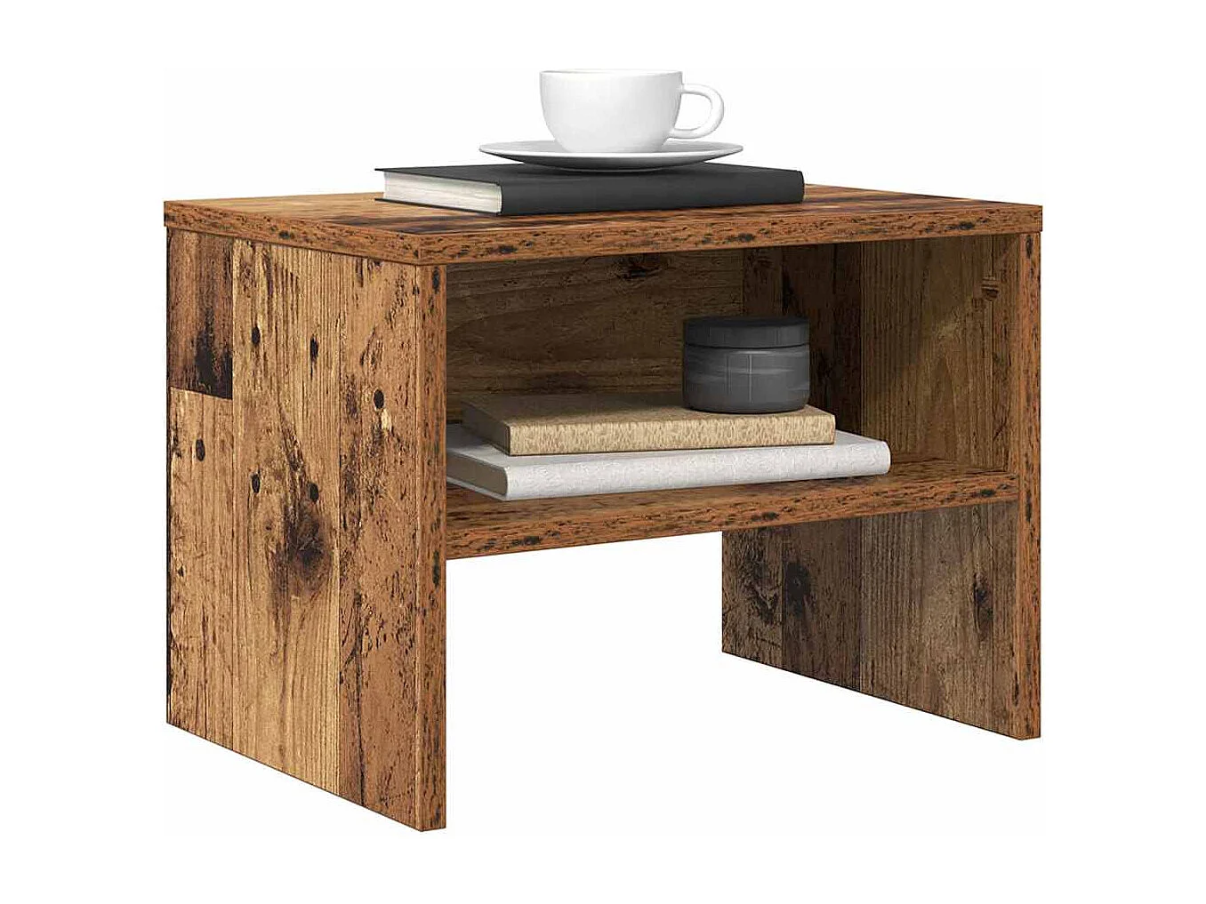 Mesita de Noche | Mesa auxiliar | Armario de Noche 2 uds. Madera vieja 40x40x30 cm