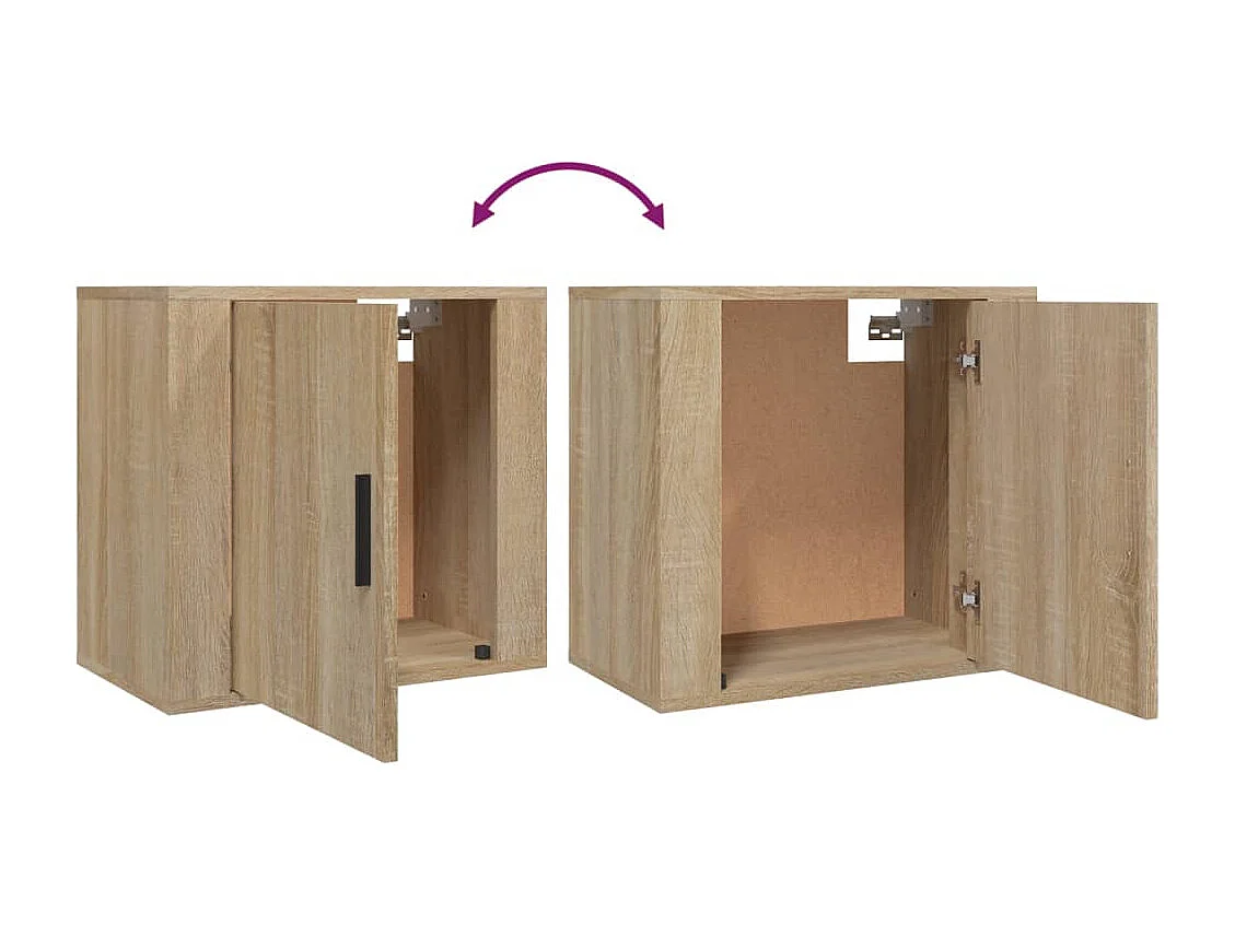 Mesitas de noche | Mesilla de noche de pared 2 uds color roble Sonoma 50x30x47 cm