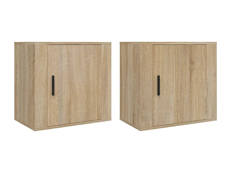 Lot de 2 Tables de chevet suspendue Chêne sonoma 50x30x47 cm