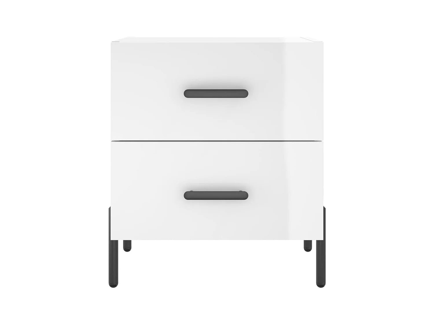 Mesita de noche | Mesilla de noche 2 uds madera ingeniería blanco brillo 40x35x47,5cm