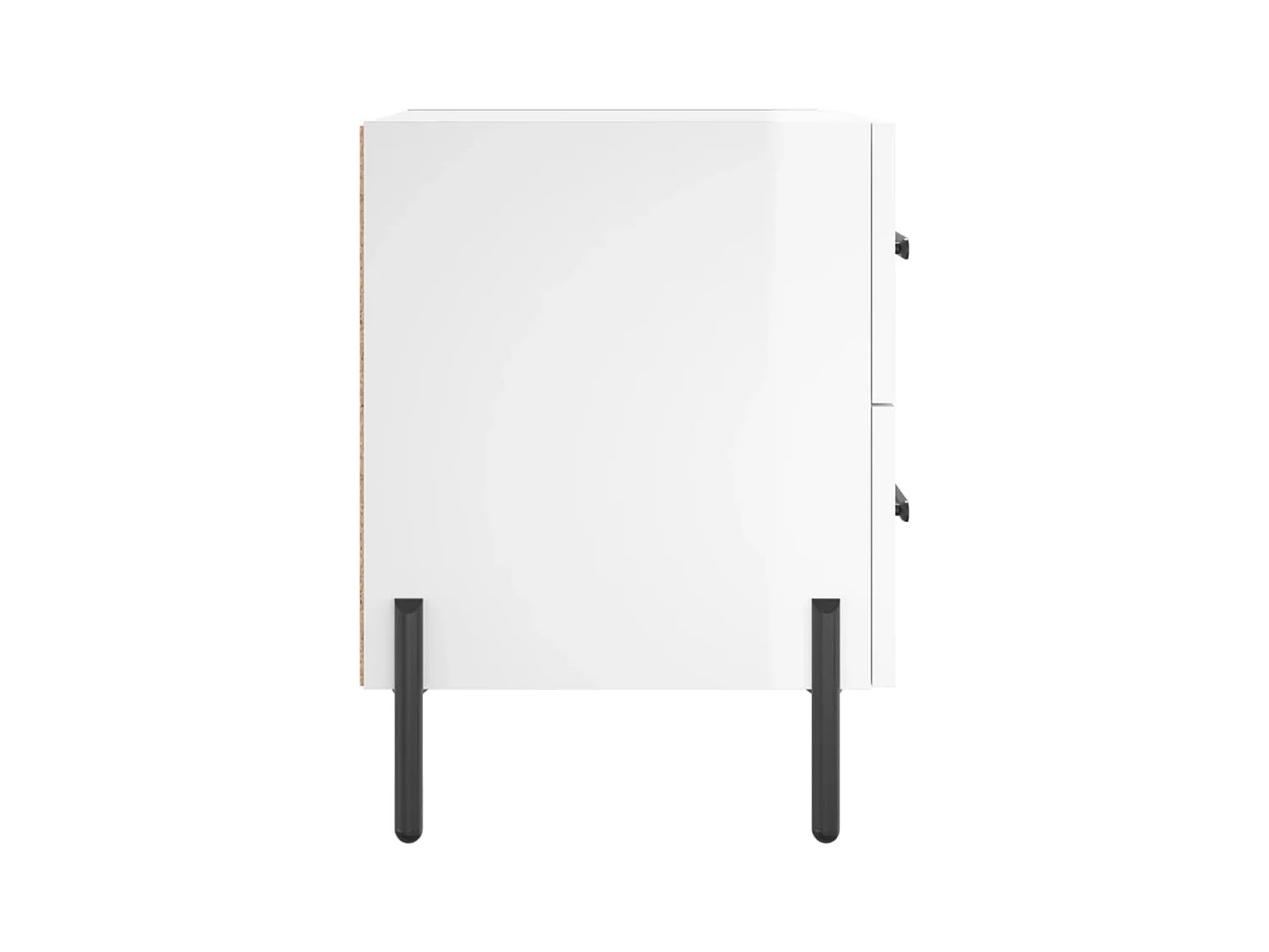 Mesita de noche | Mesilla de noche 2 uds madera ingeniería blanco brillo 40x35x47,5cm