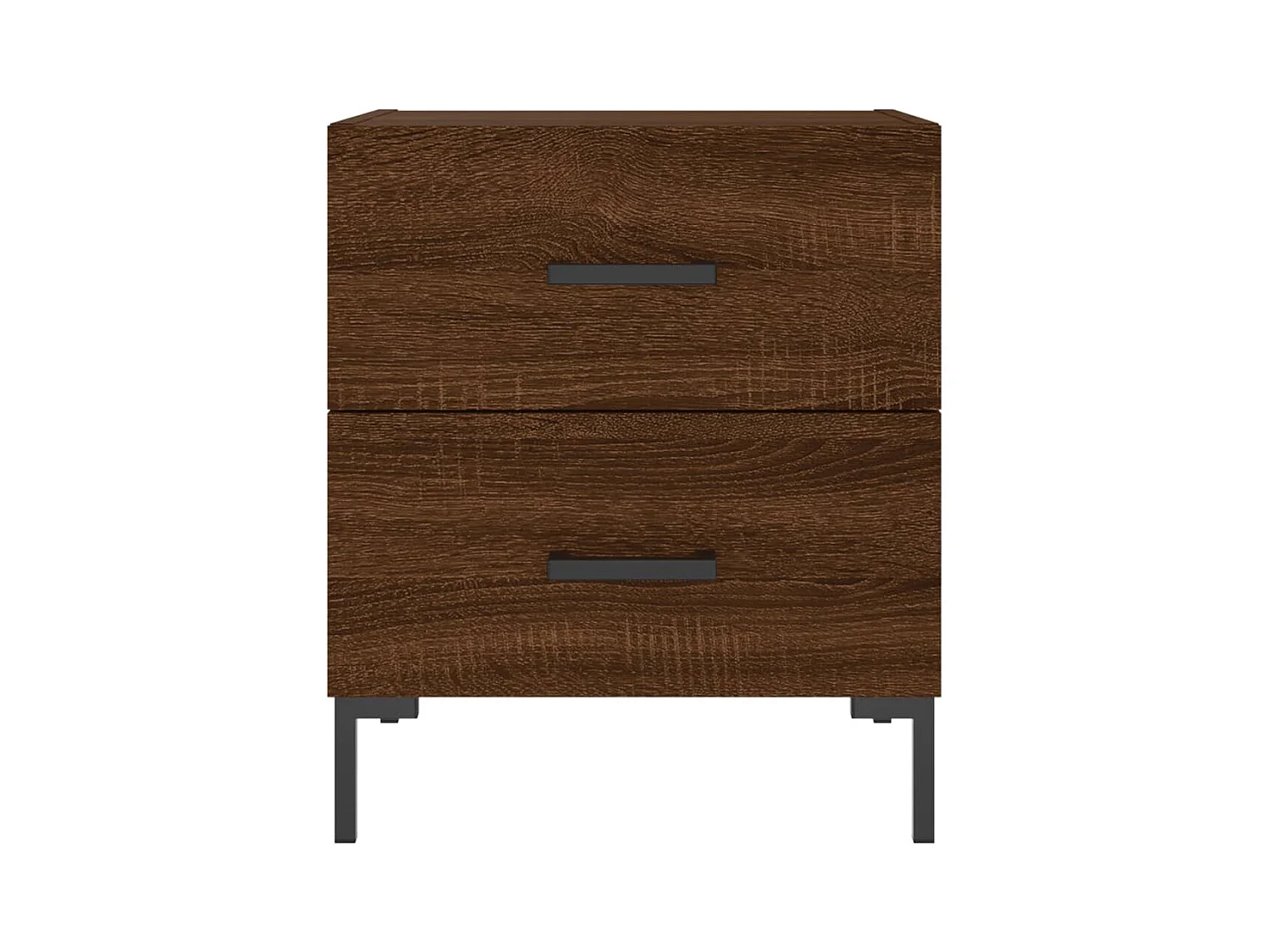 Mesita de noche | Mesilla de noche 2 uds. madera ingeniería marrón roble 40x35x47,5 cm