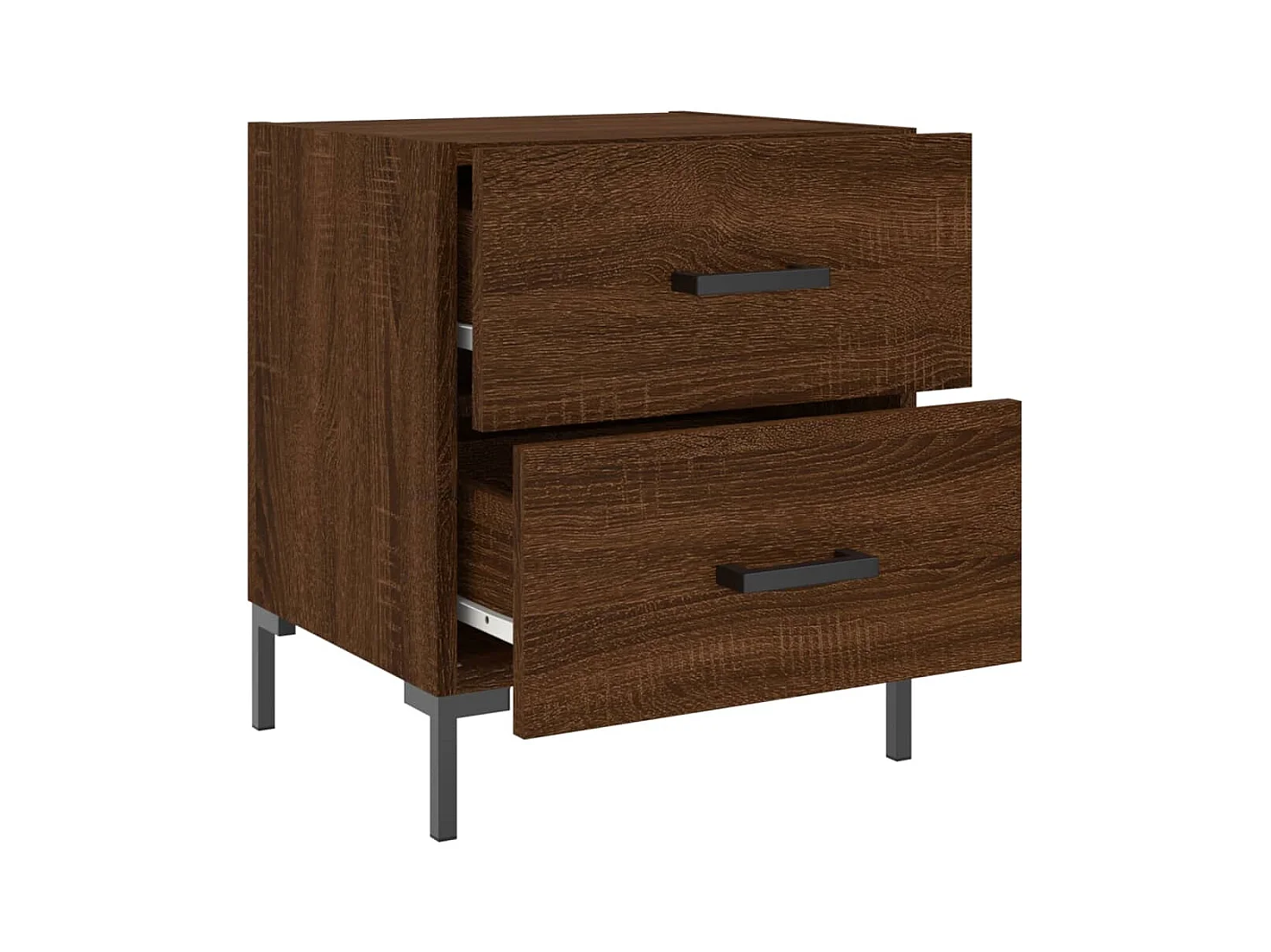 Mesita de noche | Mesilla de noche 2 uds. madera ingeniería marrón roble 40x35x47,5 cm