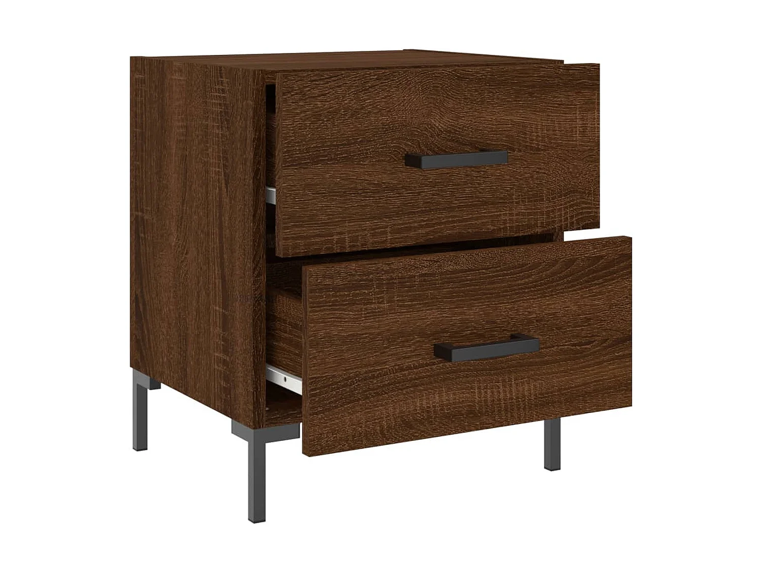 Mesita de noche | Mesilla de noche 2 uds. madera ingeniería marrón roble 40x35x47,5 cm