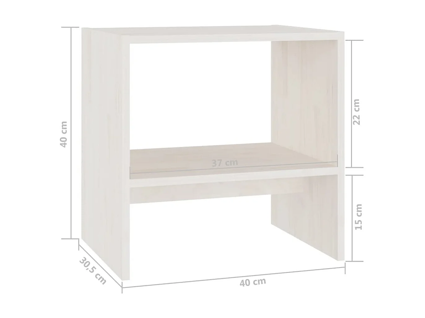 Nachttisch-Beistelltisch 40x30,5x40 cm Massivholz Kiefer SHL67336