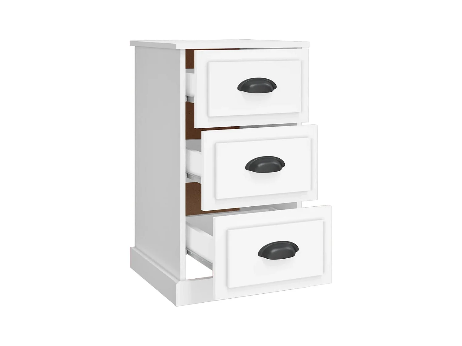 Mesita de noche | Mesilla de noche madera contrachapada blanca 39x39x67 cm